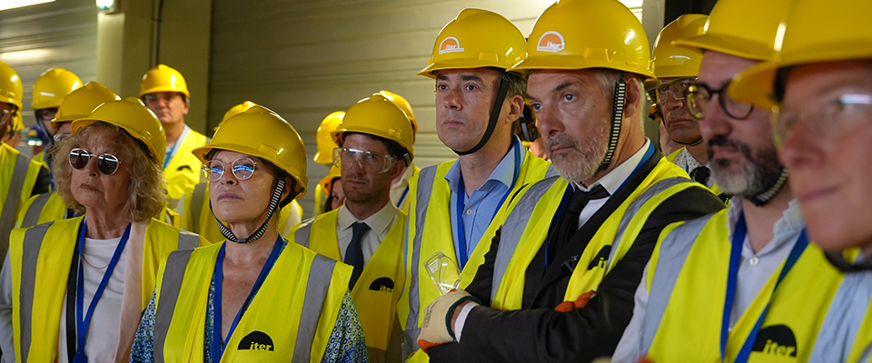 Des élus du territoire réunis par l'Agence ITER France pour une visite du site ITER : Pascale Amenc-Antoni, Sophie Joissains, Camille Galtier, Arnaud Mercier